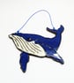 Pottery blue whale hanging decoration - Image 1