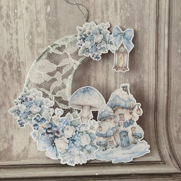 Moon Decoration - Frosted Fairies - Fairy House PB7 0024