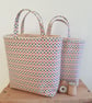 Reusable fabric Christmas gift bag; tiny trees - Image 2