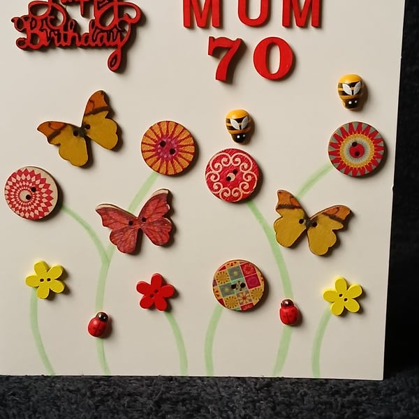 Mum 70th birthday card 