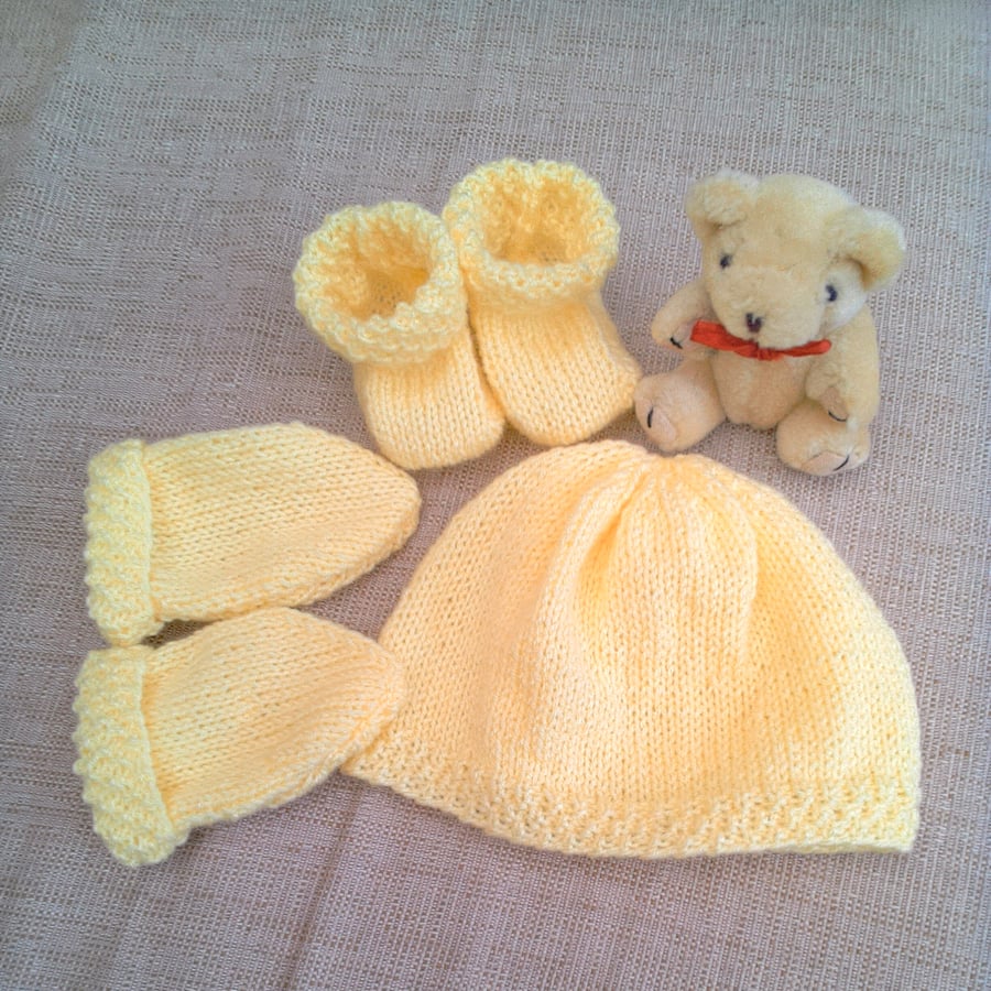 3 Piece Hat Set for Baby, Baby Hat, Baby Shower Gift, Gift Ideas for Baby