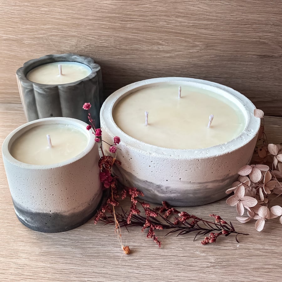 Large outdoor handcrafted luxury soy candle citronella candle