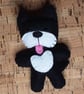 Dog Black & White Felt Brooch - Image 1