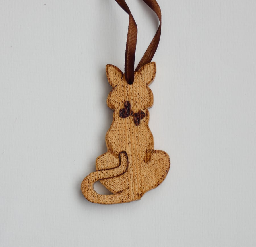 Unique Handmade Wooden Cat Christmas Tree Decoration