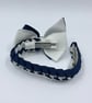 School Navy and White pleated bun wrap - Image 3