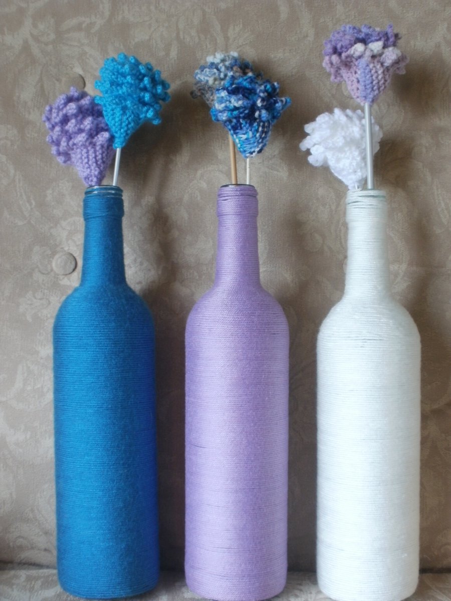 Bottle and yarn vase Folksy