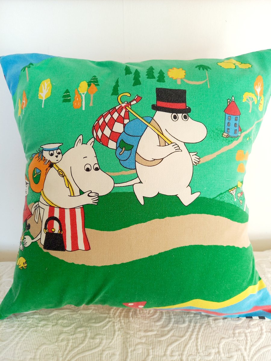 Vintage Moomin fabric cushion