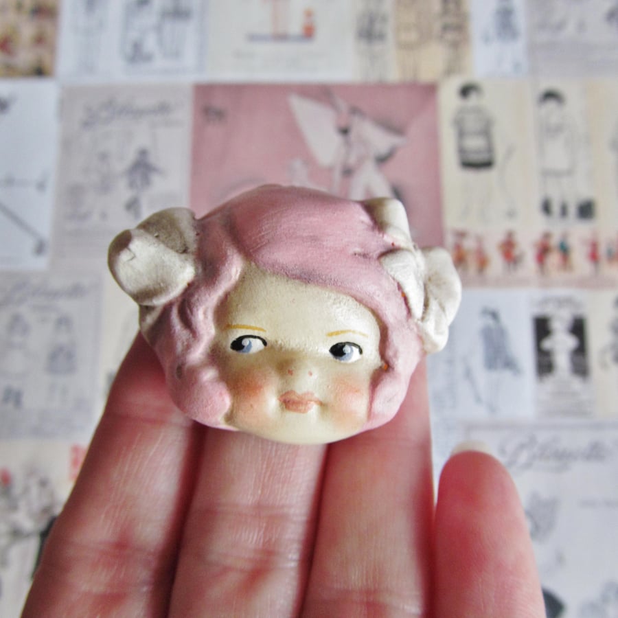 Dottie Dollie Doll Brooch - Lucy Strawberry and Cream