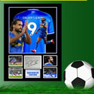 DOMINIC CALVERT-LEWIN  LEEDS  UNITED SIGNED FRAMED A4