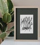 Black & White Ant Art Print Illustration Nature Meets Horror with Cordyceps Fung - Image 2