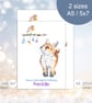Personalised Fox and Robin Christmas Card, Watercolour Art, 2 Sizes - Image 4