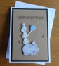 Hippo Birdie Happy Birthday Card - Blue