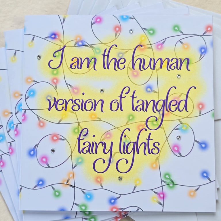 Human Version of Tangled Fairy Lights (Pack of 5),  Funny Christmas Cards