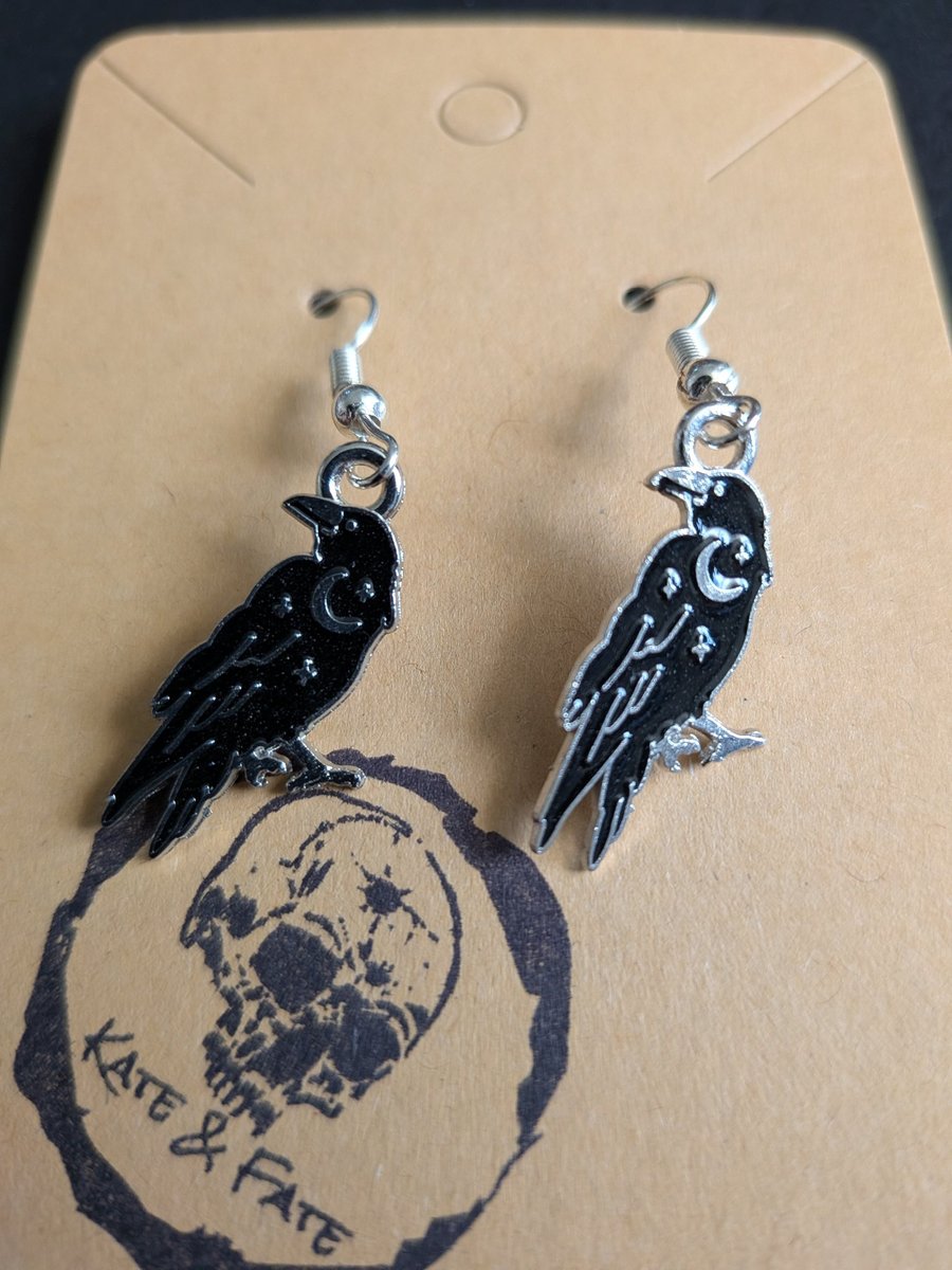 Earrings crow