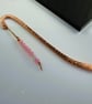 Bookmark, Forged and Stamped Copper, Rose Quartz and Moonstone - Image 6