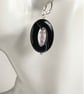 Black Agate, Crystal Sterling Silver Earrings  - Image 5