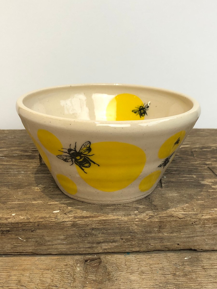 Sunny Bee Tall Bowl Folksy