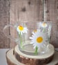 Daisy Glass Mug, Floral Glass Mug, Spring Flower Cup, Botanical Gift - Image 1