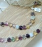 Designer AAA Grade Natural Rainbow Fluorite Sterling Silver Necklace - Image 3