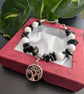 Handmade Tree of Life Gemstone Bracelet – Black Obsidian & White Agate - Image 3