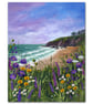 Original Painting: Wildflowers by the Coast 12" x 9" on Canvas Board