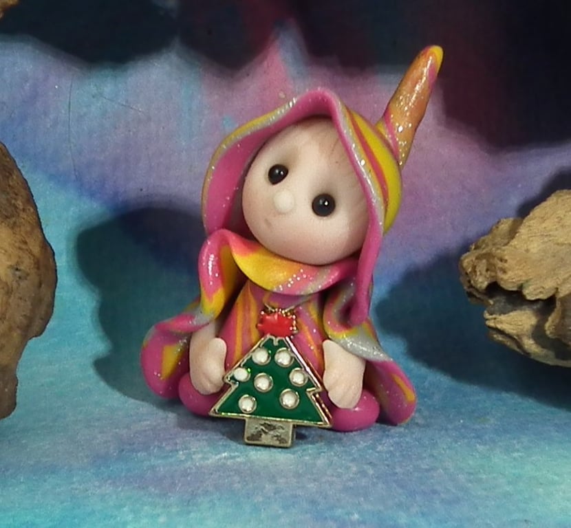 Tiny Gnome 'Lena' with tree Ann Galvin