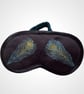 Navy Peacock Feathers Linen Lavender Infused Eye Mask - Image 3