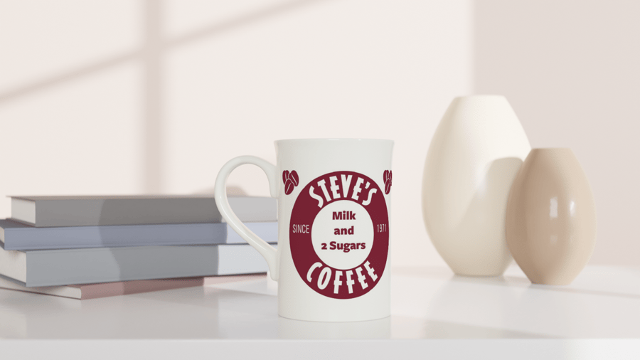 Costa inspired mug and coaster. Porcelain  8oz mug. Christmas present