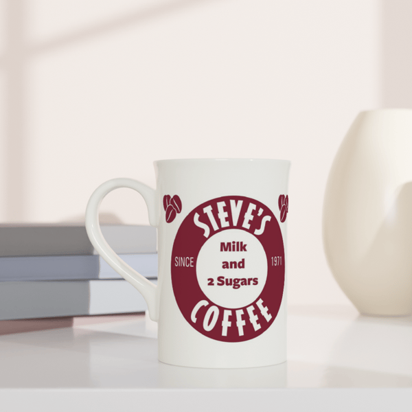 Costa inspired mug and coaster. Porcelain  8oz mug. Christmas present