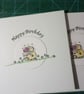 Cute cat with bouquet birthday card  - Image 2