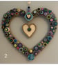 Handmade Button & Hessian Heart Wreath - Unique Wall Decoration - Image 2