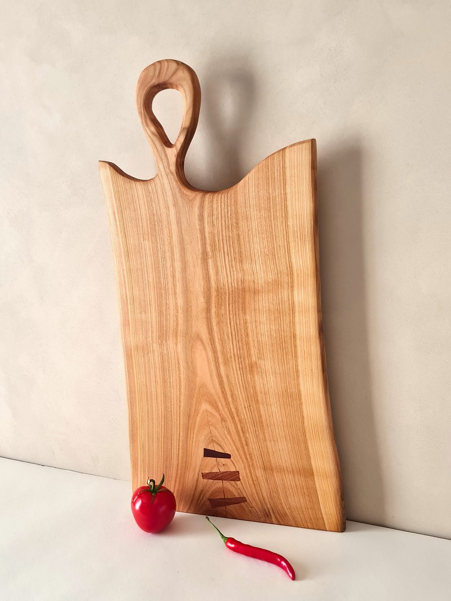 Handmade Large Cherry Wood Cutting Board – Rustic Charcuterie & Kitchen Decor 