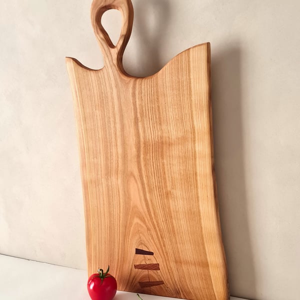 Handmade Large Cherry Wood Cutting Board – Rustic Charcuterie & Kitchen Decor 