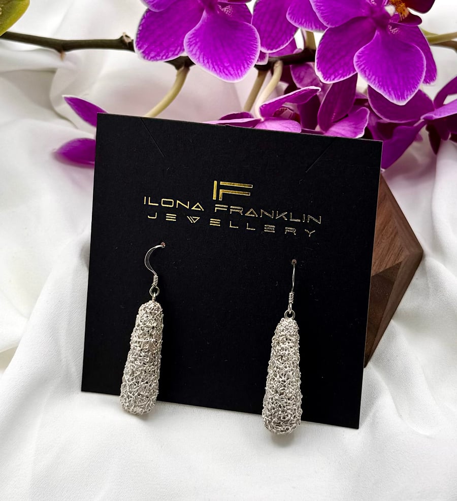 Fine Silver Filigree Earrings, Handmade in North Yorkshire