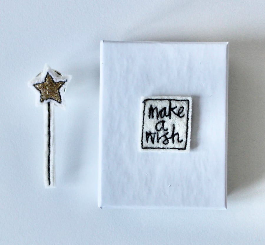 ‘Make a Wish' - Miniature Wand Handmade Brooch