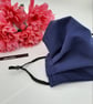 Face mask, medium,  navy, 3 layer, nose wire,  adjustable.   - Image 1