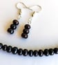 Black Freshwater Pearl Handmade Necklace & Earrings Gift Set - Image 4