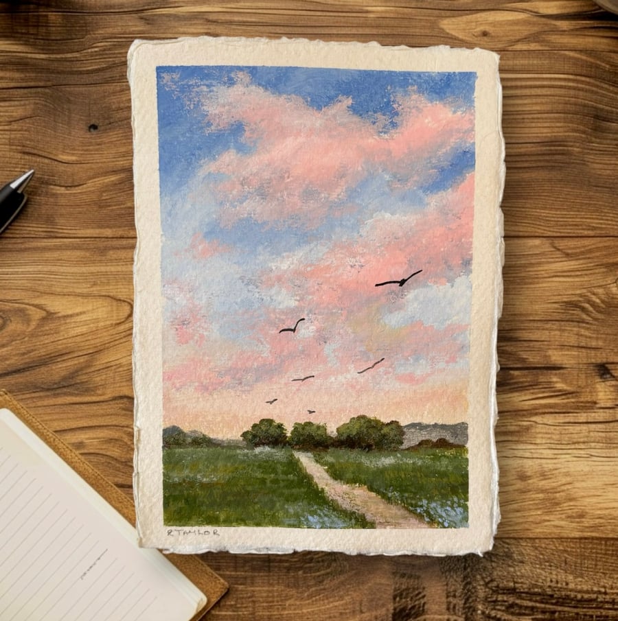 Original acrylic landscape painting, art, landscape painting 