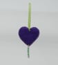 SOLD Haar - heart shaped hanging ornament with hand embroidery and glass beads - Image 3