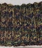 Hand Knitted pure wool chunky Headband M Dark Khaki tweed - Image 4