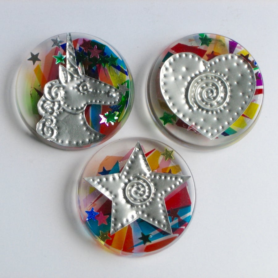 Unicorn Magnet Gift Set with Heart and Star