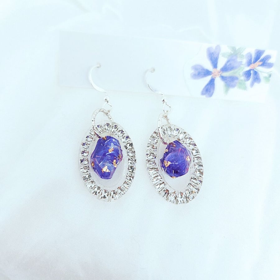 Dried Flowers Pendant Earrings