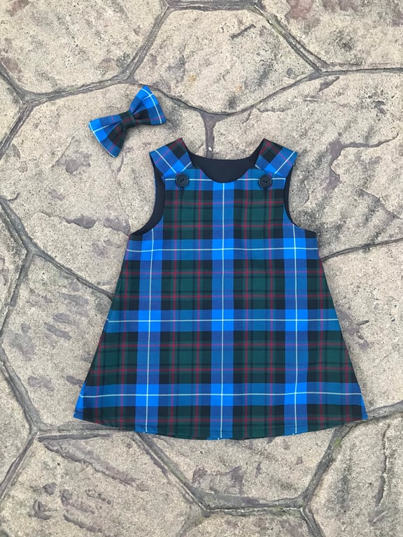 MacRae Tartan Pinafore Dress and Hair Bow