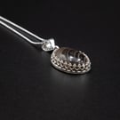 Botswana agate sterling silver handmade gemstone pendant necklace