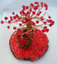 Red heart tree and roses decoration - Image 4