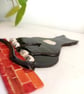 Pottery Cat wall hanging, hand made, black and white,quirky Cat wall plaque - Image 3