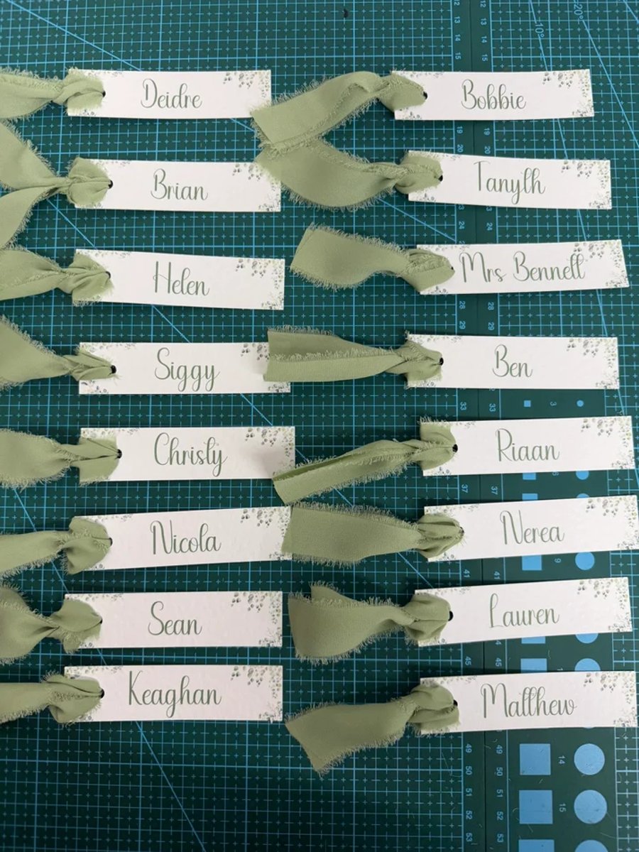 Personalised Flat Lay Wedding Place Names - Custom Name Cards