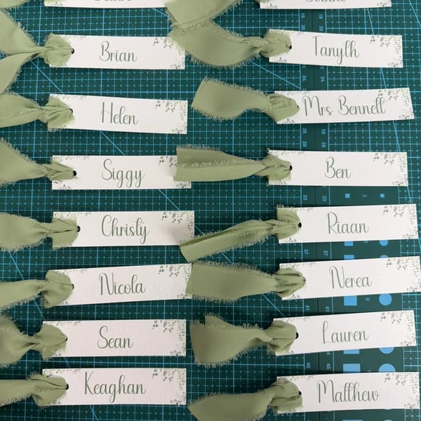 Personalised Flat Lay Wedding Place Names - Custom Name Cards