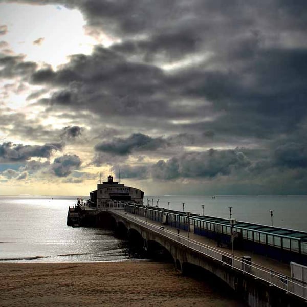 Bournemouth Pier And Beach Dorset England UK 18"X12" Print