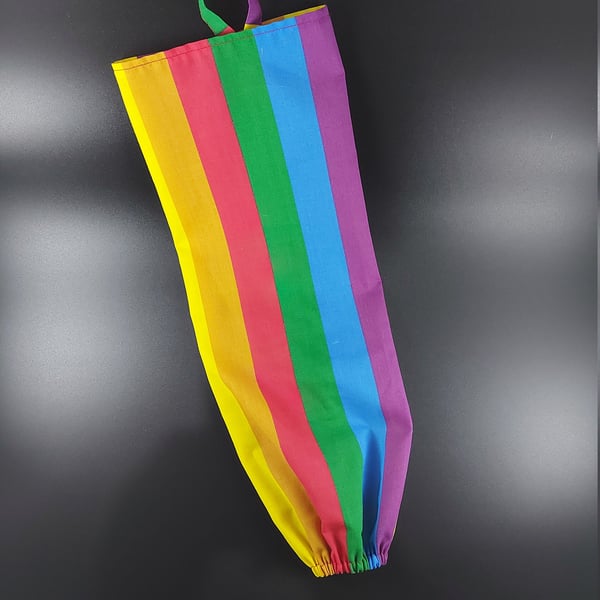 Handmade carrier bag holder dispenser bag tidy bright bold Rainbow fabric 3 size